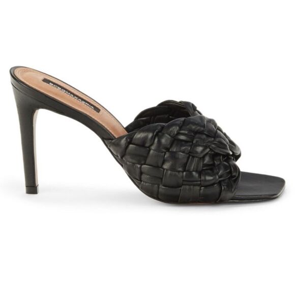 BCBGMAXAZRIA BARBA Black Woven Leather Sandals 8.5 - Picture 10 of 16